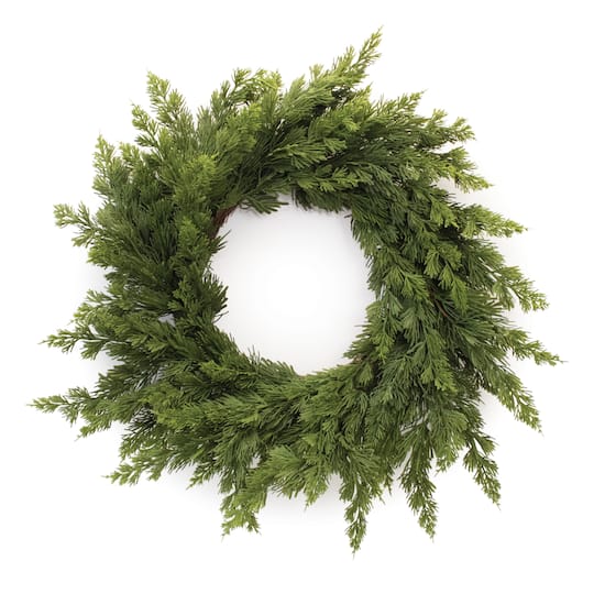 25" Variegated Pine Wreath By Melrose in Green | Michaels®